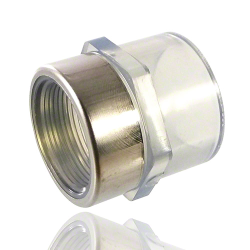 PVC U Transparent &Uuml;bergangsmuffennippel mit NPT Innengewinde